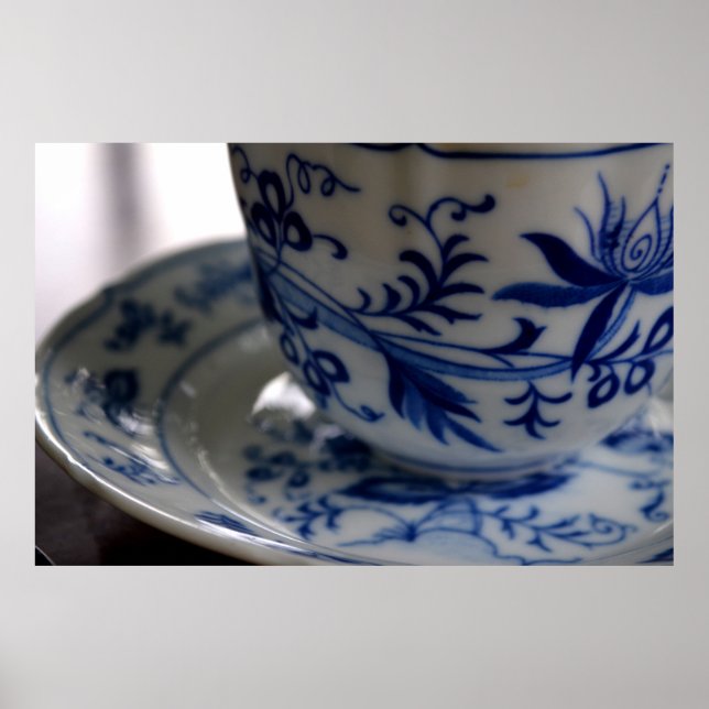 Blue and White Tea Kopp Poster (Framsidan)