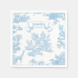 Blue and White Toile de Jouy Baby Shower Pappersservett