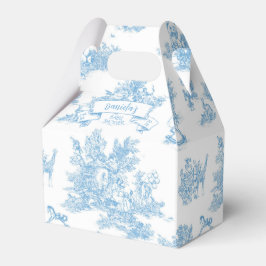 Blue and White Toile de Jouy Baby Shower Presentaskar