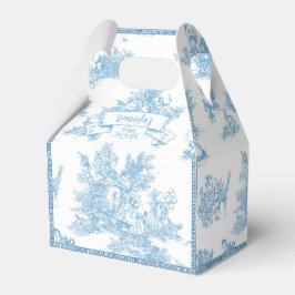 Blue and White Toile de Jouy Baby Shower Presentaskar