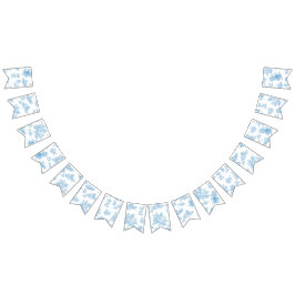 Blue and White Toile de Jouy Baby Shower Vimplar