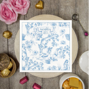 Blue and White Toile de Jouy Möhippa Pappersservett