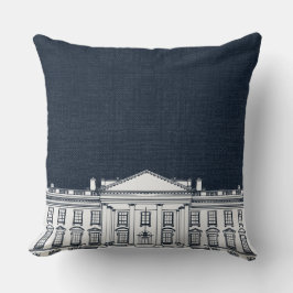 Blue and White Washington DC Whitehouse Kudde