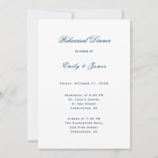 Blue and White Wedding Inbjudningar