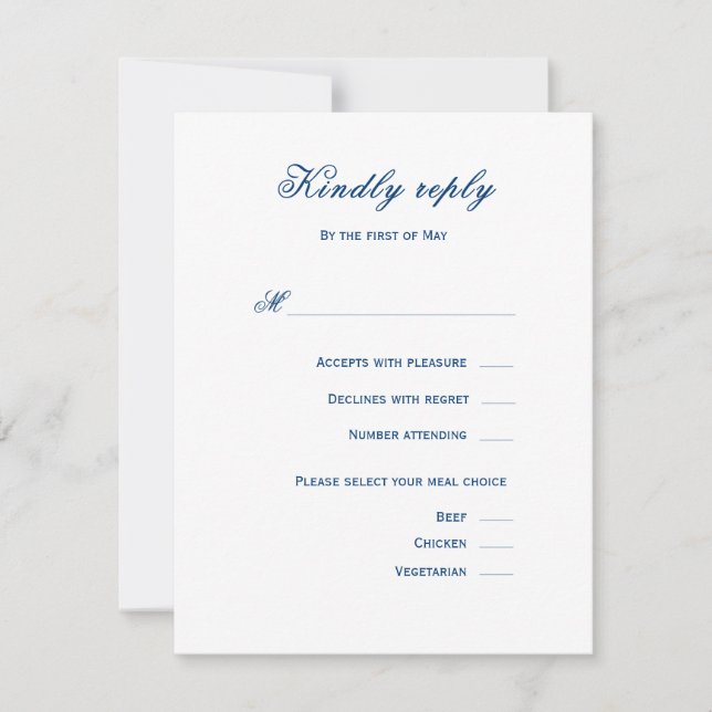 Blue and White Wedding OSA Kort (Framsida)
