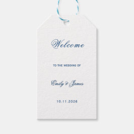 Blue and White Wedding Presentetikett