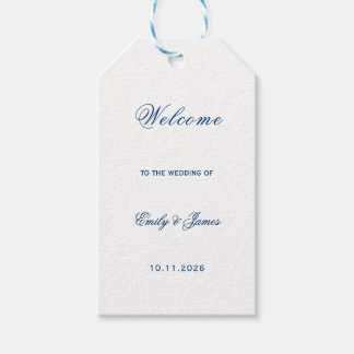 Blue and White Wedding Presentetikett
