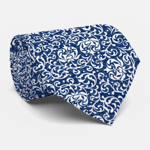 Blue and White William Morris Stil Tudor Blommigt Slips