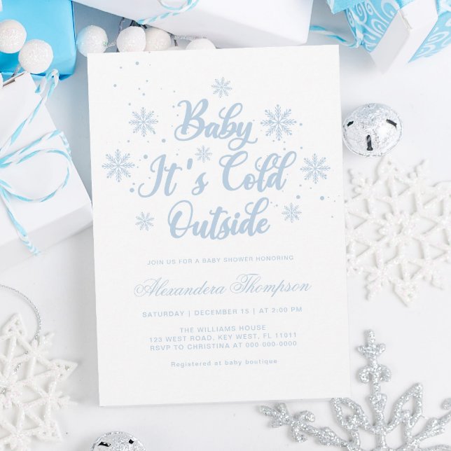 Blue and White Winter Wonderland Baby Shower Inbjudningar (Skapare uppladdad)