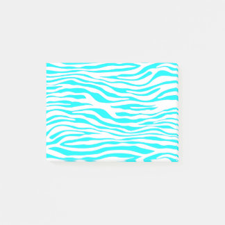 Blue and White Zebra ränder Post-it Block