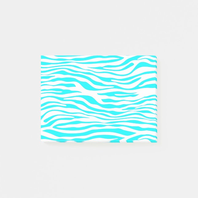Blue and White Zebra ränder Post-it Block (Framsida)