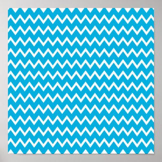 Blue and White Zigzag Mönster Poster