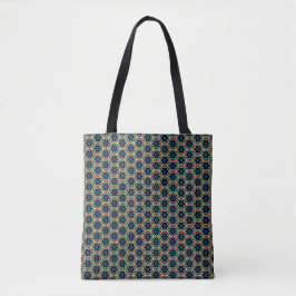 Blue and yellow floral patterned Tote Tygkasse
