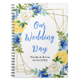 Blue and Yellow Floral Wedding Planner Anteckningsbok