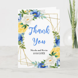 Blue and Yellow Floral Wedding Tack Kort