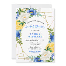 Blue and Yellow Flowers with Foliage Bridal Shower