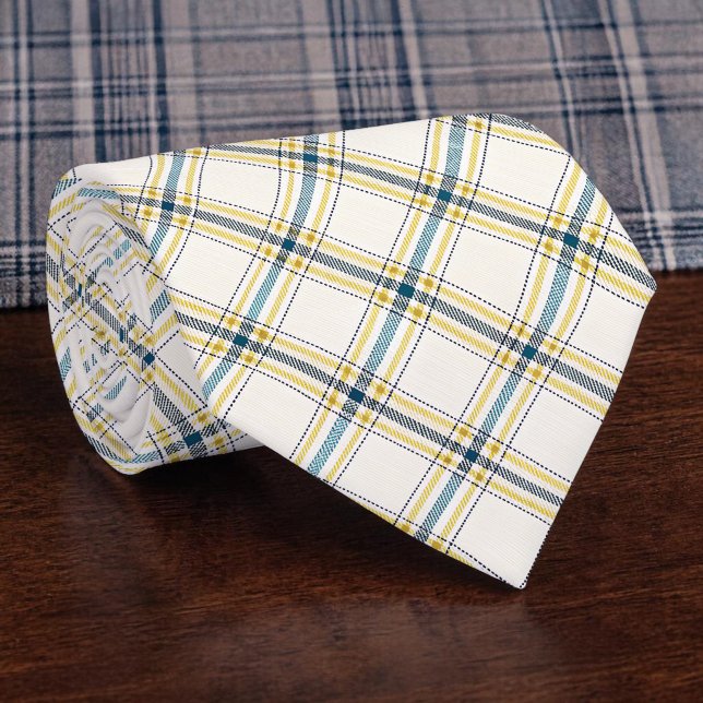 Blue and Yellow Plaid Necktie Tie Slips (Skapare uppladdad)