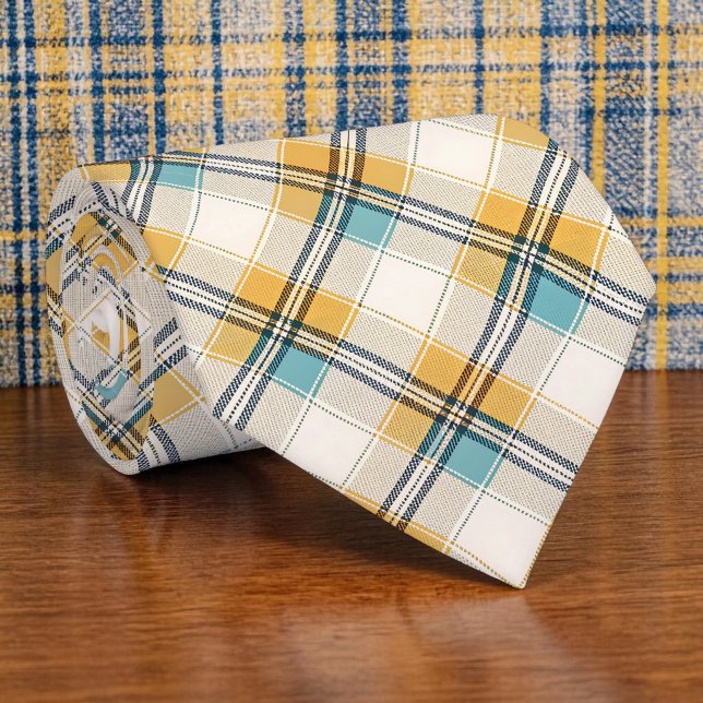 Blue and Yellow Plaid Necktie Tie Slips (Skapare uppladdad)