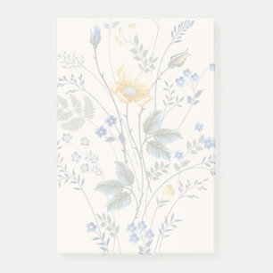 Blue and yellow wildflowers post-it block