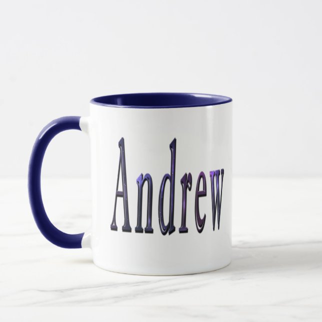 Blue Andrew Namn Logotyp Mugg (Vänster)