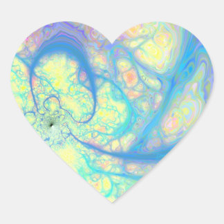 Blue Angel - Cosmic Azure & Lemon Hjärtformat Klistermärke