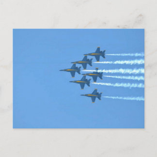Blue Angels Sex Jet Diagonal Formation med Rök Vykort