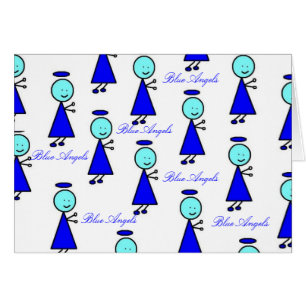 Blue Änglar Hälsningskort