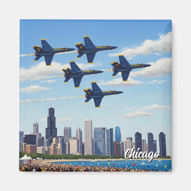 Blue Änglar i Chicago Luft och Vatten Show Magnet (Framsidan)
