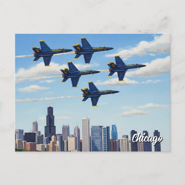 Blue Änglar i Chicago Luft och Vatten Show Vykort (Framsida)