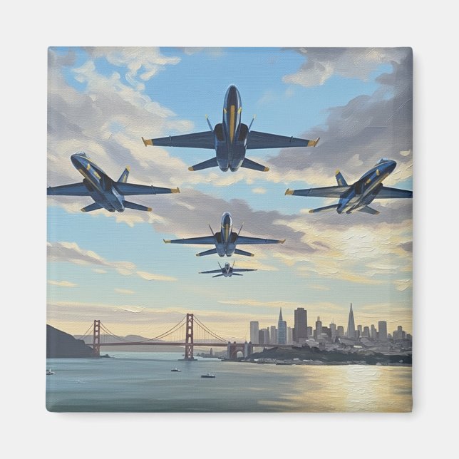 Blue Änglar i San Francisco Magnet (Framsidan)