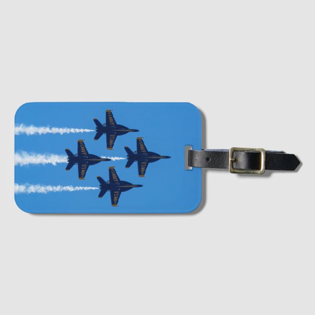 Blue Änglar Luggage Tag Bagagebricka (Framsida horisontal)