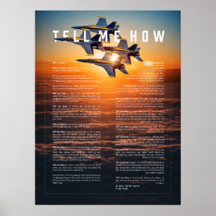 Blue Änglar med Berätta för mig hur man flyger Poster
