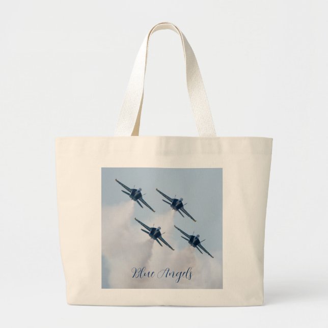 Blue Änglar Tote Jumbo Tygkasse (Framsidan)