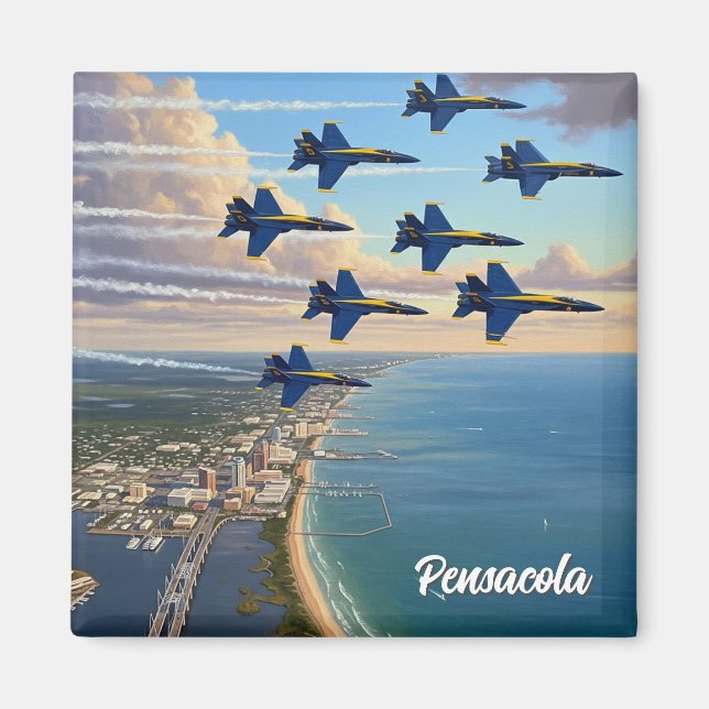 Blue Änglar vid Pensacola Florida Magnet (Framsidan)