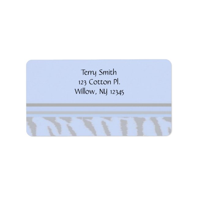 Blue Animal Päls Mönster Adressetikett (Framsidan)