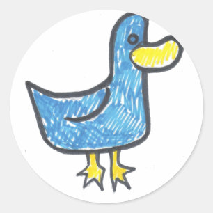 Blue Anka som är Quacktastiskt Runt Klistermärke
