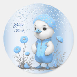 Blue Anka Sticker Runt Klistermärke