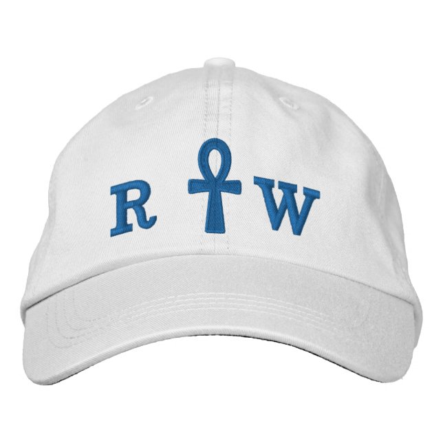 Blue Ankh Embroized Hat Broderad Keps (Framsida)