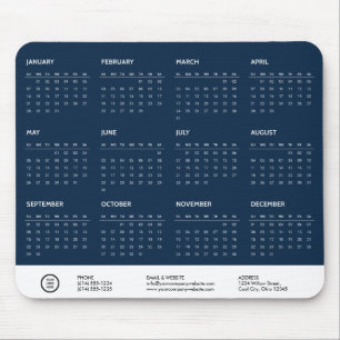 Blue Anpassade 2024 Calendar Company Logotyp Swag Musmatta