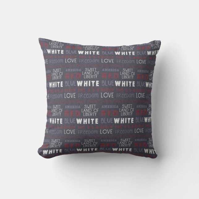 Blue Anpassningsbar Americana Pillow Kudde (Framsida)