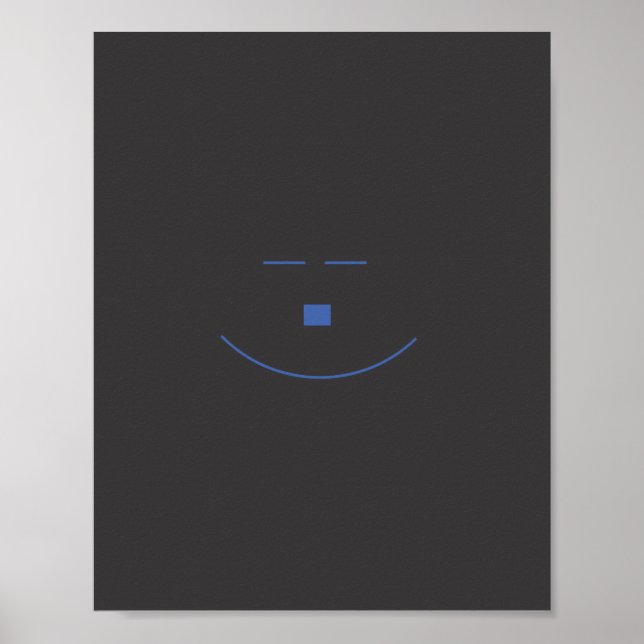 Blue Ansikte Smile Poster (Framsidan)