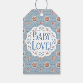 Blue Antique Personlig Baby Shower Presentetikett