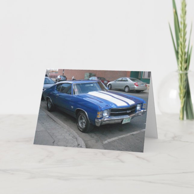"Blue Antique Stillwater Car" Skaffa brunnskort Kort (Framsida)