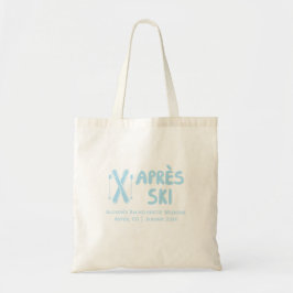 Blue Apres Ski Bachelorette Party Tote Bag Tygkasse