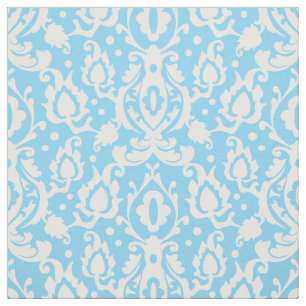 Blue Aqua Casbah Damask Tyg