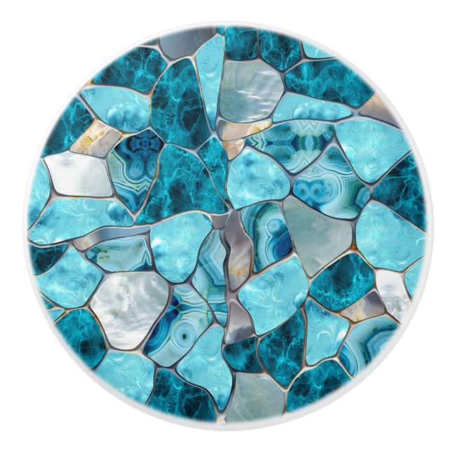 Blue aqua gemstone abstract cells knopp (Framsidan)