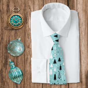 Blue Aqua Julgran Forest Mönster Slips