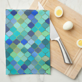 Blue Aqua Moroccan Mosaic Kökshandduk