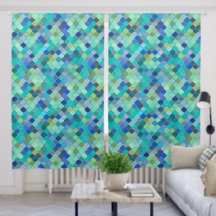 Blue Aqua Moroccan Mosaic Pattern