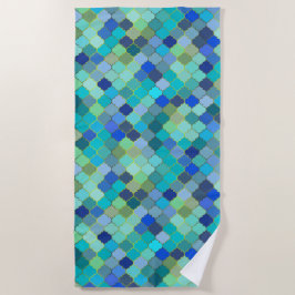 Blue Aqua Moroccan Mosaic Pattern